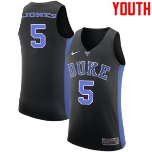 Youth Blue Devils #5 Tyus Jones Black Official Jerseys 410613-683