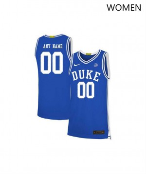 Women Duke University #00 Custom Blue Team University Jersey 417131-899