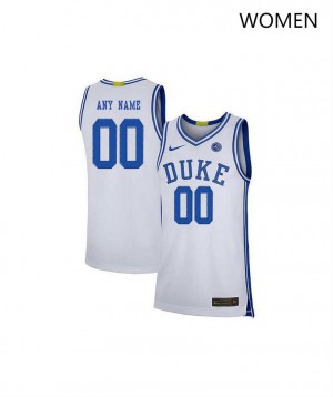 Women Duke Blue Devils #00 Custom White Team Alumni Jersey 937774-621