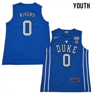 Youth Blue Devils #0 Austin Rivers Blue High School Jersey 154406-648