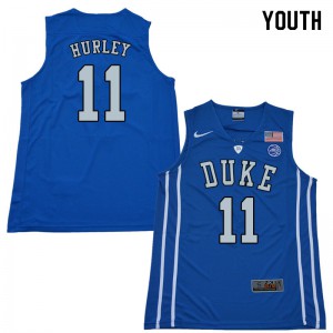 Youth Duke Blue Devils #11 Bobby Hurley Blue Alumni Jersey 555318-744