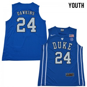 Youth Duke #24 Johnny Dawkins Blue Official Jersey 790255-176
