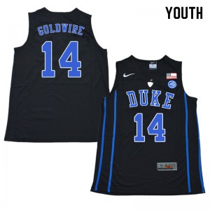 Youth Blue Devils #14 Jordan Goldwire Black NCAA Jersey 461805-586