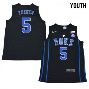 Youth Duke University #5 Jordan Tucker Black Player Jerseys 701597-975