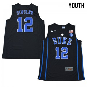 Youth Duke #12 Kyle Singler Black Stitch Jerseys 581479-936