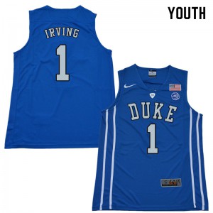 Youth Duke Blue Devils #1 Kyrie Irving Blue High School Jerseys 803666-446