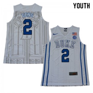 Youth Duke Blue Devils #2 Luol Deng White University Jerseys 782056-518
