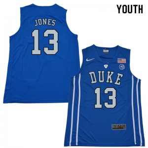 Youth Duke University #13 Matt Jones Blue Embroidery Jerseys 419315-932