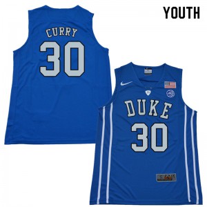 Youth Duke #30 Seth Curry Blue Official Jerseys 852332-465