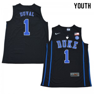 Youth Duke #1 Trevon Duval Black College Jersey 740865-639