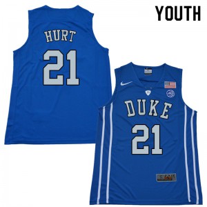 Youth Duke #21 Matthew Hurt Blue High School Jerseys 961274-333