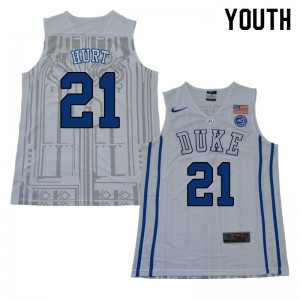 Youth Duke University #21 Matthew Hurt White Player Jerseys 953802-514