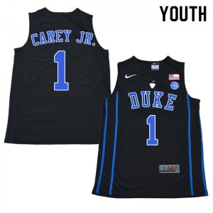 Youth Blue Devils #1 Vernon Carey Jr. Black Stitched Jerseys 808609-551