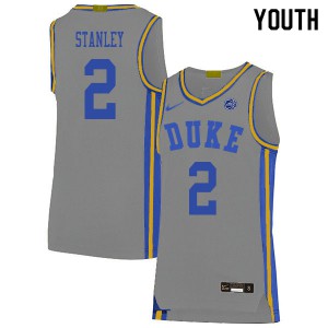 Youth Blue Devils #2 Cassius Stanley Gray Stitched Jersey 933311-986