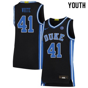 Youth Duke University #41 Jack White Black Stitch Jersey 965855-843
