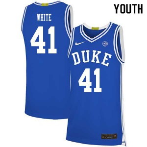 Youth Duke #41 Jack White Blue Alumni Jersey 915973-744