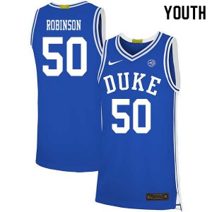 Youth Duke University #50 Justin Robinson Blue Stitch Jersey 997499-233