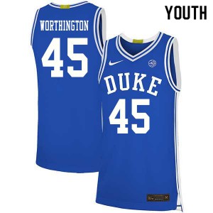 Youth Duke #45 Keenan Worthington Blue Alumni Jersey 248613-543