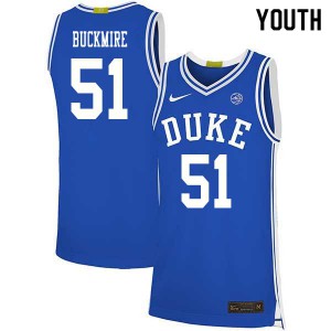 Youth Duke University #51 Mike Buckmire Blue Stitched Jersey 619682-850