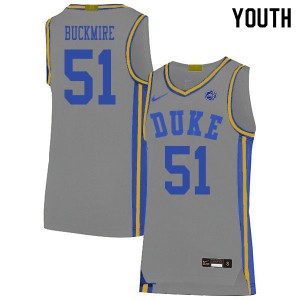 Youth Duke Blue Devils #51 Mike Buckmire Gray Stitch Jerseys 980969-239