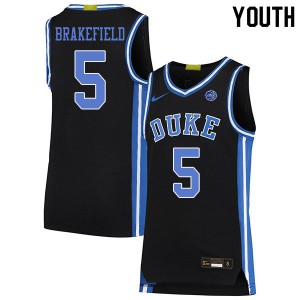 Youth Duke University #5 Jaemyn Brakefield Black Stitched Jerseys 126062-487