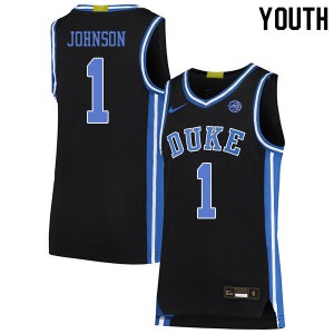 Youth Duke University #1 Jalen Johnson Black Basketball Jersey 917966-385