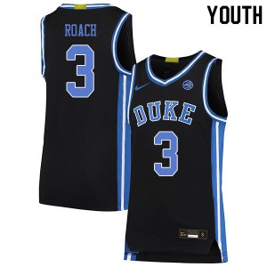 Youth Duke Blue Devils #3 Jeremy Roach Black Basketball Jersey 665234-770