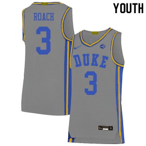 Youth Duke Blue Devils #3 Jeremy Roach Gray Basketball Jerseys 382605-558