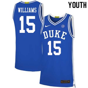 Youth Blue Devils #15 Mark Williams Blue NCAA Jerseys 196518-755